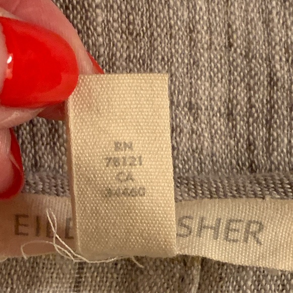 Eileen Fisher Double Face Grey Open 3/4 Sleeve Linen Cotton Blend Cardigan Sz S - Picture 5 of 8